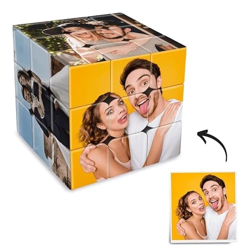 Personalisiertes 6-Fotowürfel-Puzzle-Geschenk für Freunde und Kinder, kreative Bürodekoration für Liebhaber, Geschenk für Paare von Vniqloo