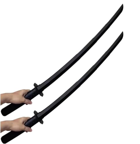 Vnnigmn Samurai-Katana, einziehbar, Spielzeug Schwert 3D-Druck, lustiges Katana-Spielzeug, Cosplay-Geschenk für Kinder und Erwachsene (2 Stück, schwarz) von Vnnigmn