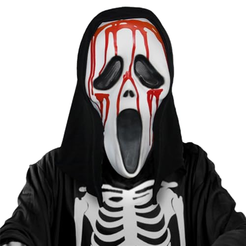 Vnnigmn Scream Halloween Horror Ghostface Maske aus Latex für Halloween, Karneval, Cosplay, Maskenball, Party von Vnnigmn