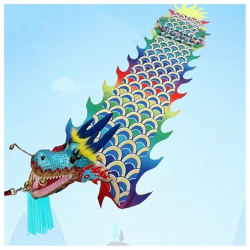 Vnook Drachen-Poi mit Kopf- und Schaukelseil-Kombination, 3D Chinesisches Seidendrachenband,Waschbar für Den Garten Park Strand(Multi-Colored,10m) von Vnook