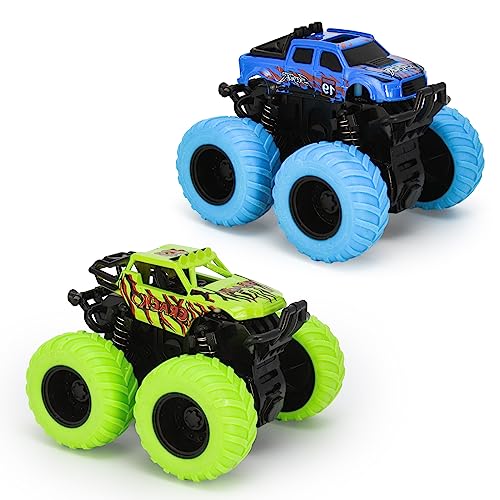 VoMii 2 Stück Spielzeugautos, Monster Truck für Kinder ab 3-10 Jahre, Große Gummiräder 4x4 Power Trägheitsbetriebene Fahrzeuge, 360° Stunt-Rotation, Rennwagen Spielsets für Kinder, 1:60 Scale VoMii 2 Stück Spielzeugautos, Monster Truck für Kinder ab 3-10 Jahre, Große Gummiräder 4x4 Power Trägheitsbetriebene Fahrzeuge, 360° Stunt-Rotation, Rennwagen Spielsets für Kinder, 1:60 Scale von VoMii