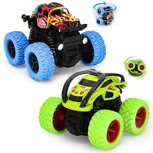VoMii Monstertruck, 2 Stück Monster Truck Spielzeugauto für Kinder ab 3-10 Jahre, Große Gummiräder 4x4 Power Trägheitsbetriebene Fahrzeuge, 360° Stunt-Rotation, Rennwagen Spielsets für Kinder VoMii Monstertruck, 2 Stück Monster Truck Spielzeugauto für Kinder ab 3-10 Jahre, Große Gummiräder 4x4 Power Trägheitsbetriebene Fahrzeuge, 360° Stunt-Rotation, Rennwagen Spielsets für Kinder von VoMii
