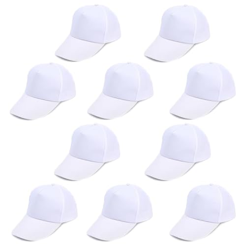 Voarge 10 Stück Weiß Baseballmützen, Leere Kappe Graffiti Hut Kopfbedeckung Peak Cap für Kinder DIY, Kinder Erwachsene Sport im Freien Family Interaktiv Aktivitätsset Voarge 10 Stück Weiß Baseballmützen, Leere Kappe Graffiti Hut Kopfbedeckung Peak Cap für Kinder DIY, Kinder Erwachsene Sport im Freien Family Interaktiv Aktivitätsset von Voarge