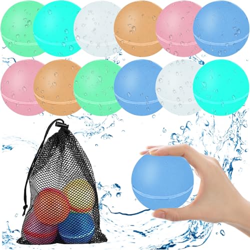 Voarge 12 Stück Wasserbomben Wiederverwendbar,Wasserbomben Set Splash Bälle, Einfaches und schnelles Befüllen, Geeignet für Kinder, Erwachsene, Strand, Poolparty Voarge 12 Stück Wasserbomben Wiederverwendbar,Wasserbomben Set Splash Bälle, Einfaches und schnelles Befüllen, Geeignet für Kinder, Erwachsene, Strand, Poolparty von Voarge