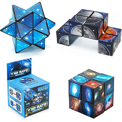 Voarge 2 in 1 Sternenklarer Himmel Infinity-Würfel Transformierende-Patchwork-Spielzeug,für Kinder und Erwachsene Stress und Angst Linderung Entspannendes Spielzeug, Lernspiel Geschenke von Voarge