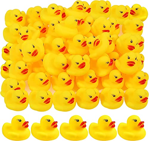 Voarge 50pcs Gummi Ducky Badespielzeug, klassisches Quietscheentchen für die Badewanne, Badespielzeug für Groß und Klein, Mini Ente Badewannenspielzeug für Dusch Geburtstags Partyartikel von Voarge