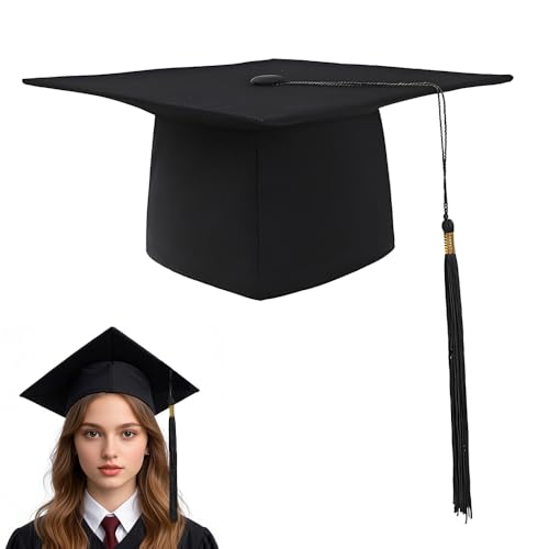 Voarge Bachelor Hut, Abschluss Hut, Absolventenhut in Schwarz für Abschlussfeiern vom Studium, Universität, Hochschule, von Voarge