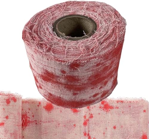 Voarge Halloween Blutiges Tuch, Blutige Requisiten Horror, Lebensecht 10m Halloween Bluttuch, Dekorationen, Cosplay, Spukhaus Dekoration, Kostümparty von Voarge