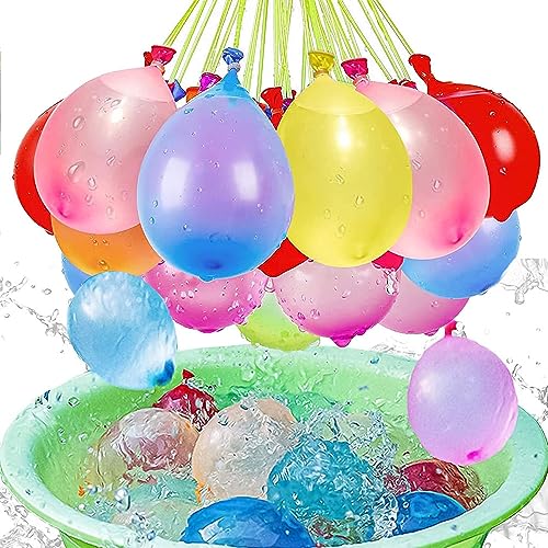 Voarge 333 Stück elbstversiegelndes wasserbomben Set, 60 Sekunden Schnell Befüllbare Wasserballons, Zum Selbstbinden Biologisch Abbaubare Cluster-Wasserbomben für Sommerpartys von Voarge