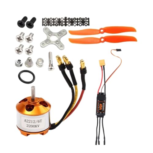 Vocdikficy 2212 2200KV Motor+40A ESC+6035 Propeller+Propeller Protector Electric Motor Kit RC Zubehör Wie Abgebildet Metall+Kunststoff für RC Flugzeug Motor von Vocdikficy