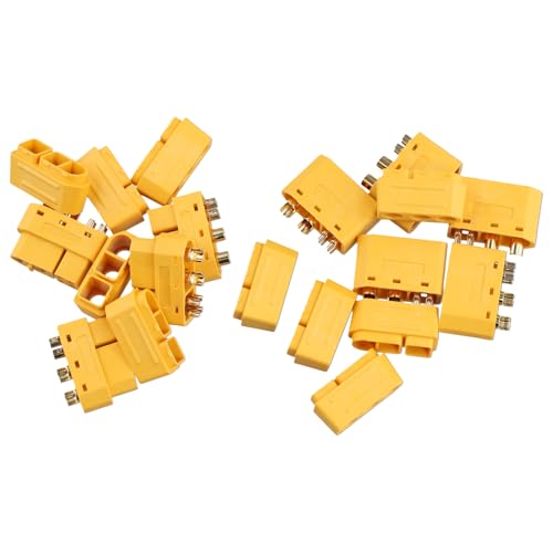 Vocdikficy 5 Paar XT60 (2+4) Stecker/Buchse mit Signalstift und Mantel, Lötdrahtzubehör für RC-Modellflugzeuge von Vocdikficy