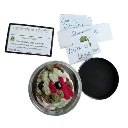 Vocdikficy Adoptiere EIN Plüschtier mit Grasnugget in Einem Glas. Handgefertigtes Plüschtier, Kleines Plüschtier mit Grasnugget. Einfach Anzubringen und mit Karten zu Verwenden. von Vocdikficy