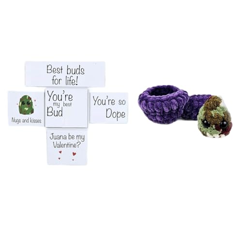 Vocdikficy Adoptiere EIN Weed -Plüschtier, Adoptiere EIN Weed -Plüschtier mit Schüssel und Ermutigungskarten, Handgefertigtes Plüschspielzeug, A von Vocdikficy