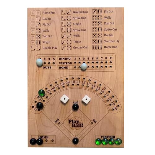 Vocdikficy Baseball-Würfel-Brettspiel, Holzwürfel und Brettspiel, Interaktives Doppeltischspiel, Lustiges Sportspielzeug Vocdikficy Baseball-Würfel-Brettspiel, Holzwürfel und Brettspiel, Interaktives Doppeltischspiel, Lustiges Sportspielzeug von Vocdikficy