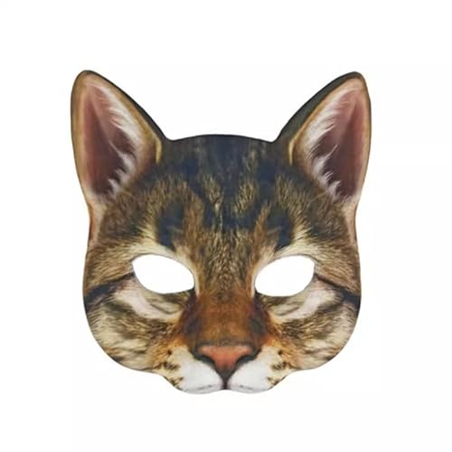 Vocoliday 1 Stück Halloween Halbgesichts-Katzenmaske Tierische Katzenmaske für Halloween Weihnachten Ostern Kostümpartys und Accessoires (Typ I) von Vocoliday