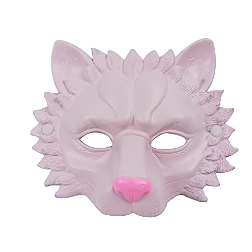 Vocoliday 1 Stück Halloween-Löwenmaske Tierische Halbmaske für Halloween Weihnachten Ostern Karneval Maskenbälle Cosplay und Kostüme (Pink) von Vocoliday