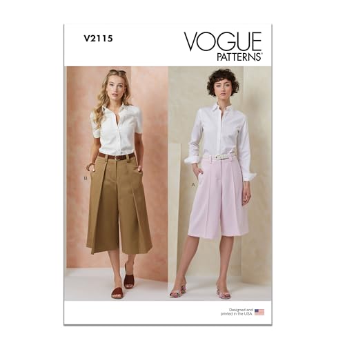 Vogue Schnittmuster V2115B5 Damen-Shorts in zwei Längen, B5 (36-38-40-42-44) von Vogue