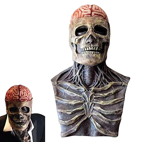 Voiakiu Vollkopf-Schädel-Maske | Skelett-Maske für Frauen | Gruselige Halloween-Maske, die neueste biochemische Skelett-Maske für Halloween-Schädel-Maske 3D-Schädel-Maske mit beweglichem Kiefer von Voiakiu