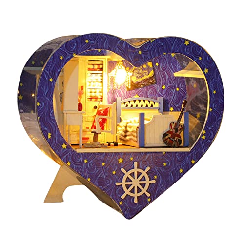 Voihamy 3D-Miniaturhaus | Creative Room -Puppenhaus Plus staubdicht - Romantisches Puppenhaus-Miniatur-Haus-Set zum Selbermachen, kleines Haus-Set, Geschenk für Mädchen ab 3 Jahren von Voihamy