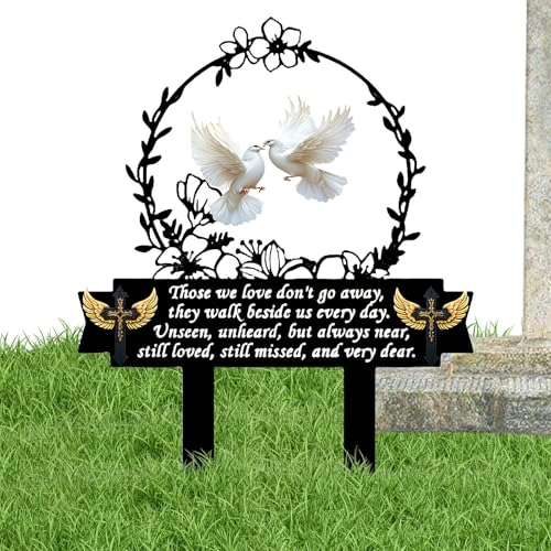 Grabmarkierungen – Friedhofsrasen, 2D-Acrylpfahl, Metall-Gedenkstab, Gartenstecker, Gräber, Friedhofsdekorationen, Schild für Rasen von Voihamy