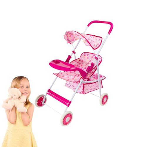 Puppenwagen Spielzeug - Puppenkinderwagen Für Kleinkinder Mädchen,Leichter Puppenbuggy Mit Staufach Für Rollenspiele Kinder & Mädchen Puppenwagen Spielzeug - Puppenkinderwagen Für Kleinkinder Mädchen,Leichter Puppenbuggy Mit Staufach Für Rollenspiele Kinder & Mädchen von Voihamy