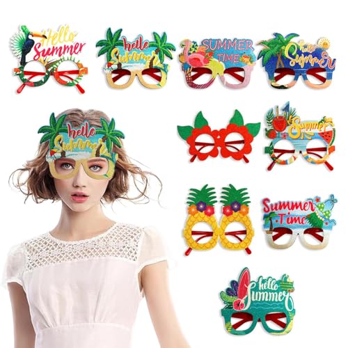 -Sonnenbrille, 9 Paar tropische Gläser, Kostüm-Requisiten, lustige Kinder-Partygeschenke, -Mottoparty-Zubehör, Dekoration für Kinder und Erwachsene, Pool-Fotokabine -Sonnenbrille, 9 Paar tropische Gläser, Kostüm-Requisiten, lustige Kinder-Partygeschenke, -Mottoparty-Zubehör, Dekoration für Kinder und Erwachsene, Pool-Fotokabine von Voihamy