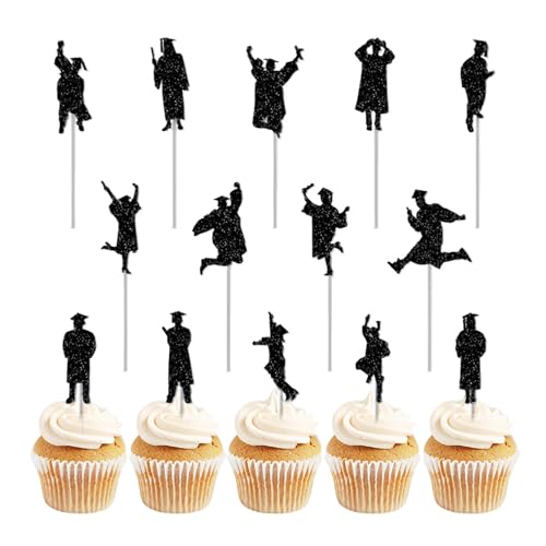 Tortenaufsatz für Abschlussfeier, kleine Abschlussfeier, Cupcake-Dekoration, Zubehör für Partys, Set mit 14 Lebensmittel- -Plektren Tortenaufsatz für Abschlussfeier, kleine Abschlussfeier, Cupcake-Dekoration, Zubehör für Partys, Set mit 14 Lebensmittel- -Plektren von Voihamy