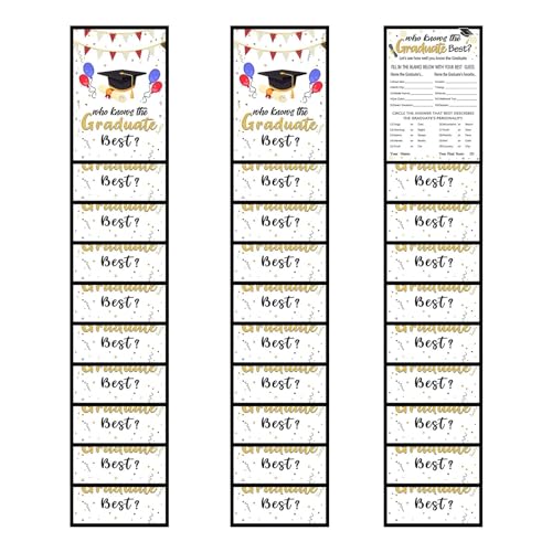 Voihamy Absolventenpartykarten,Know The Graduate Card | 30 Stück Leere Papierkarten für die Abschlussfeier 2024,Partygeschenke für den High-School- oder College-Abschluss, für Klassentreffen, von Voihamy