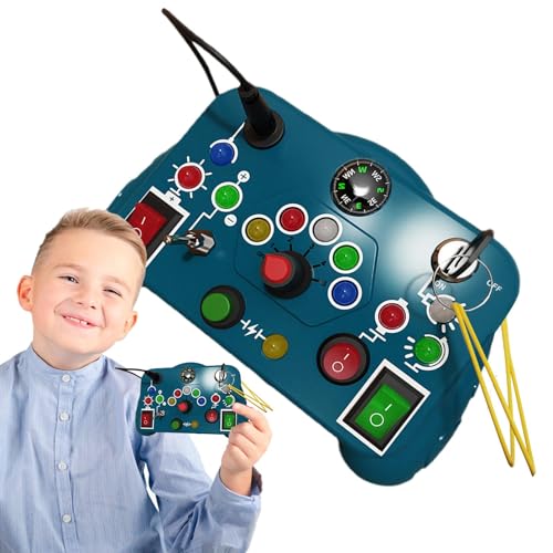 Voihamy Beschäftigtes sensorisches Spielzeug für Kleinkinder, Montessori-Beschäftigtes Spielzeug - Sensorisches Beschäftigungsspielzeug für Kleinkinder, LED-Aktivitätstafel - Vorschulspielzeug zur von Voihamy