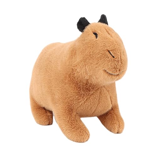 Voihamy Capybara Plüschtier,Capybara Plüschtier | Niedliches Capybara-Plüschtier,Orangefarbenes Plüschkissen für die Inneneinrichtung, weiche Tiere für Erwachsene, Kinder und Mädchen von Voihamy