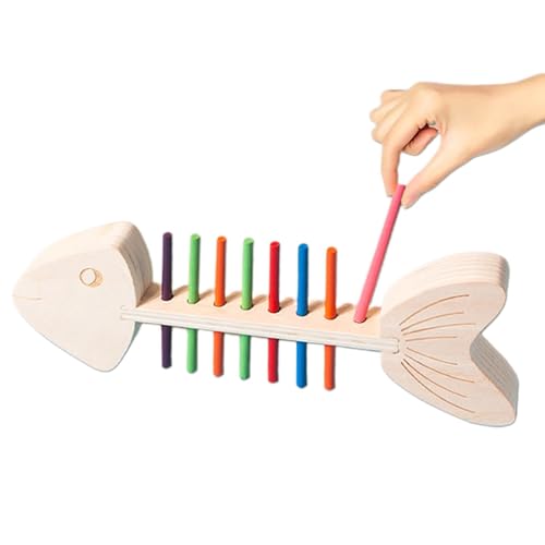 Voihamy Fischgräten-Sortierspielzeug – Formensortier- und Stapelspielzeug, lehrreiches Farb- und Zahlenspielzeug, Formanpassungsspielzeug, Feinmotorikspielzeug für Kinder ab 3 Jahren von Voihamy