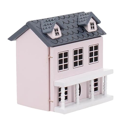 Voihamy Holzpuppenhäuser für Mädchen, DIY-Miniaturhaus-Bausatz | Handgefertigtes kleines Hausspielzeug | Puppenhaus-Minimöbel, niedliche Taschenvilla, kleines Haus für Teenager und Erwachsene von Voihamy