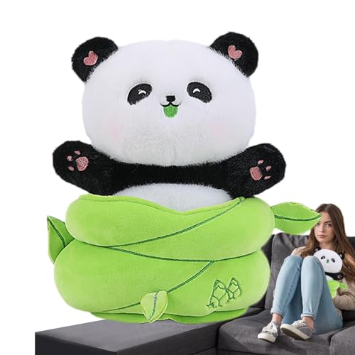 Voihamy Kuscheltier-Plüsch,Panda-Kissen | Panda Plushies Tierpuppe gefüllt,Weiches, umarmbares Dekokissen für Erwachsene und Kinder, für Schlafzimmer, Arbeitszimmer, Wohnzimmer, Schlafsaal von Voihamy