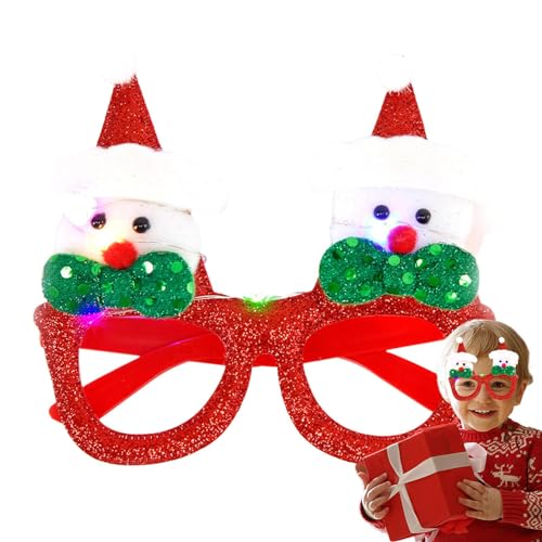 Voihamy Weihnachts-Leuchtgläser | Frohes neues Jahr, blinkendes Leuchtglas | Leuchtende Brillengestelle, weihnachtliches Brillenzubehör für Kinder und Erwachsene, jährliche von Voihamy