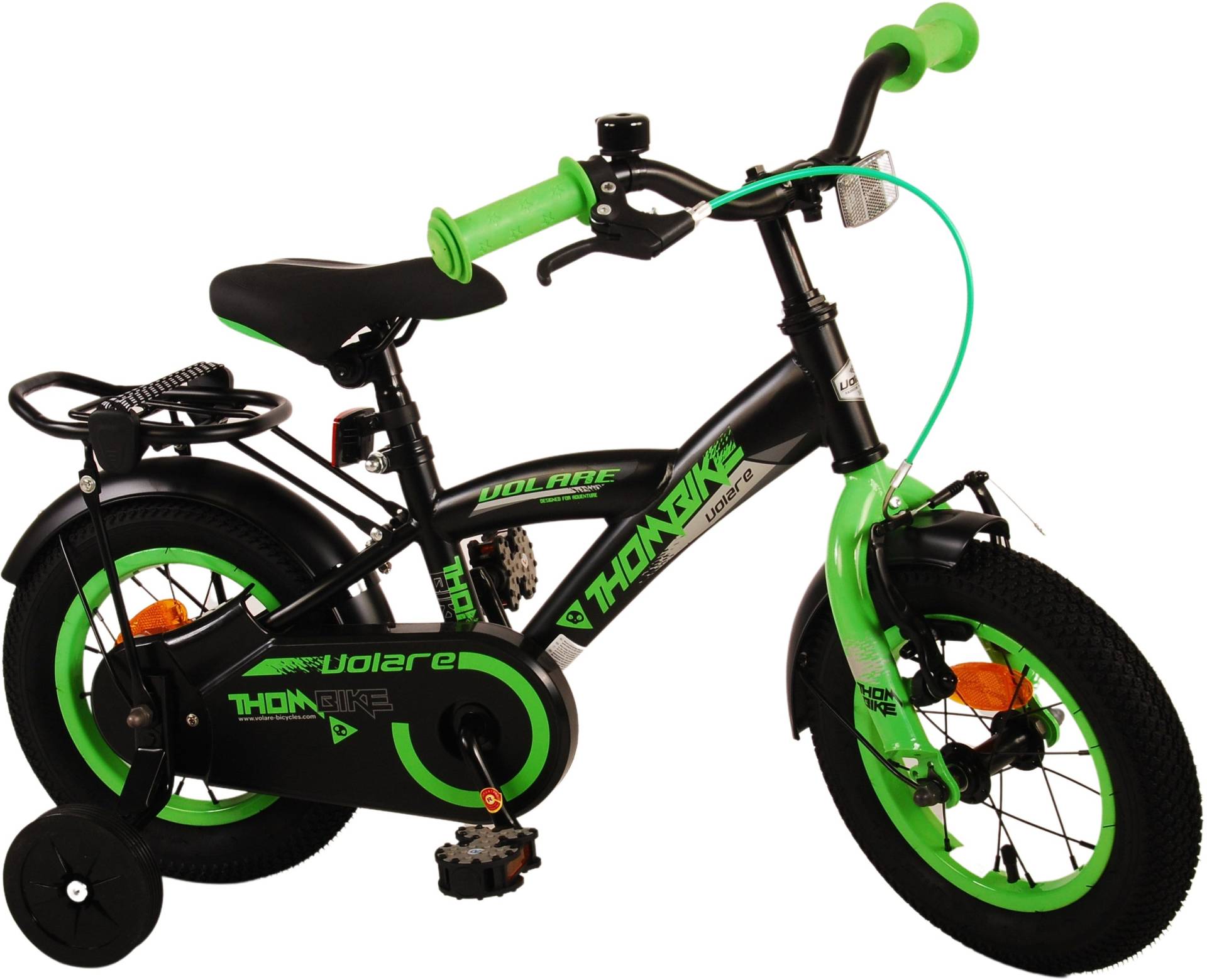 Thombike Kinderfahrrad 12 Zoll, Schwarz/Grün von Volare