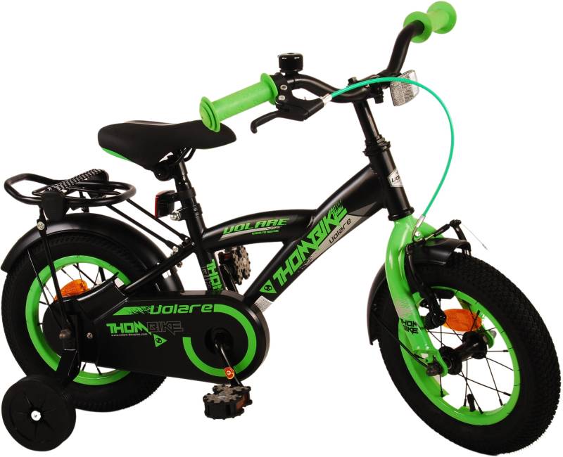 Thombike Kinderfahrrad 12 Zoll, Schwarz/Grün von Volare