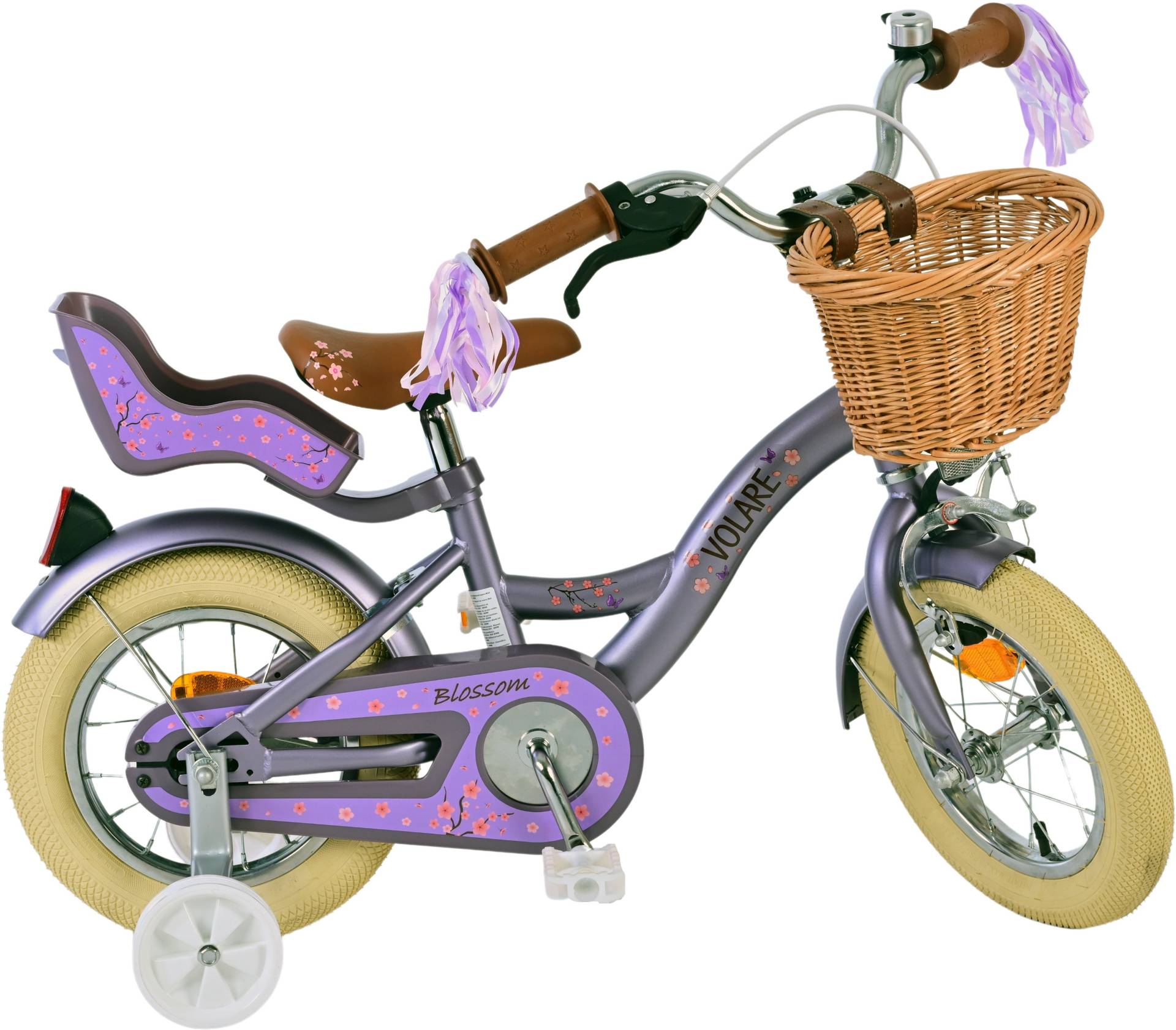 Volare Blossom Kinderfahrrad 12 Zoll, Lila von Volare