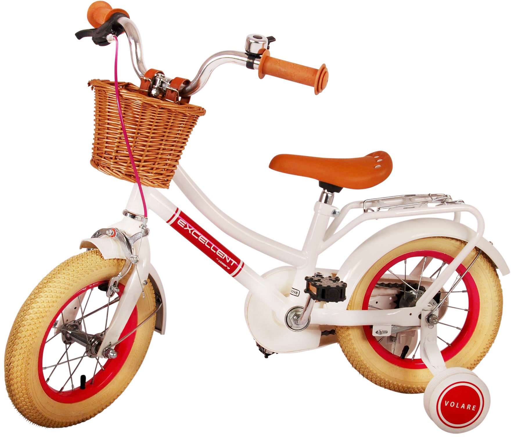 Volare Excellent Kinderfahrrad 12 Zoll, Weiß von Volare