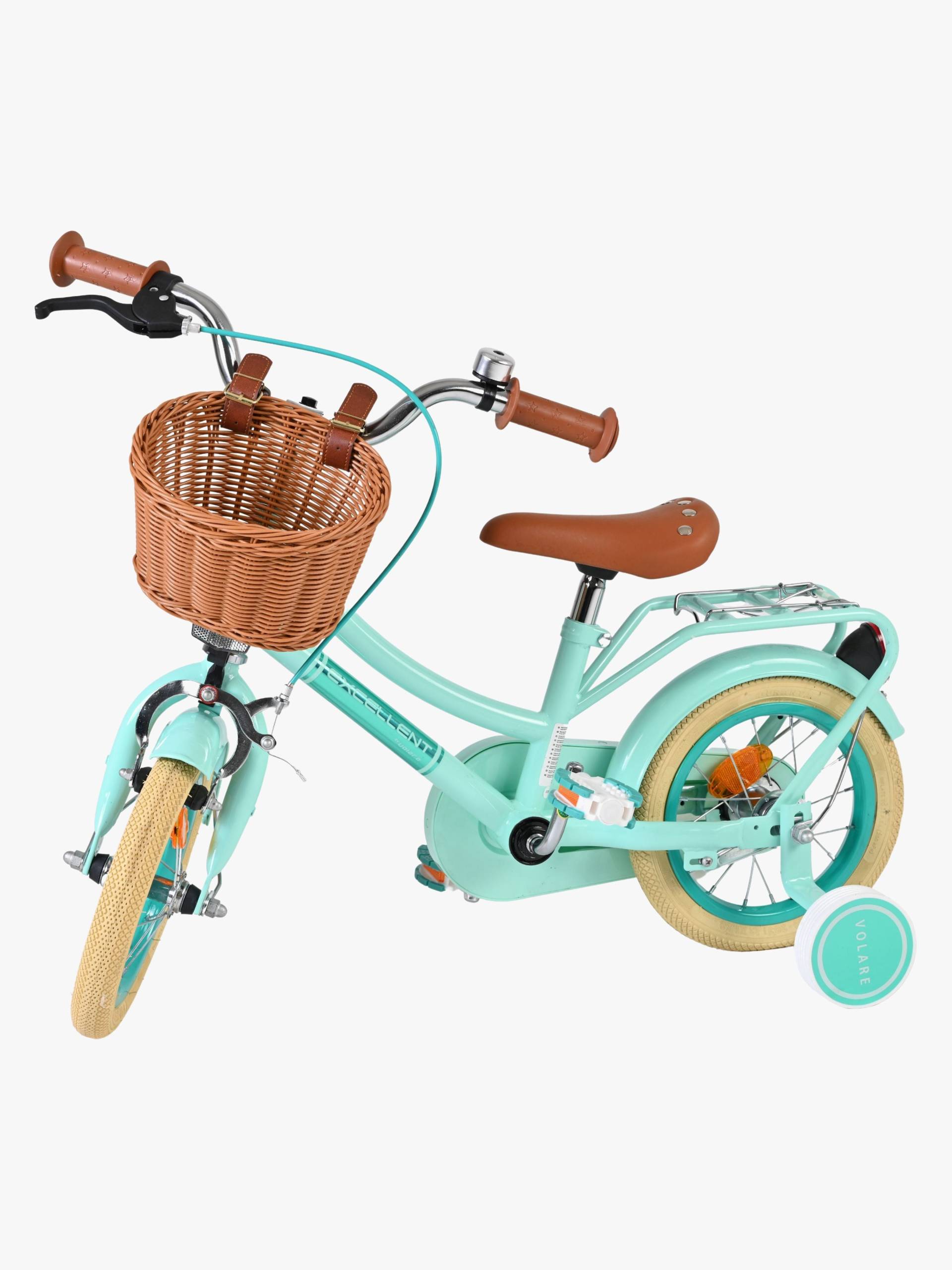 Volare Excellent Kinderfahrrad mit Korb 12 Zoll, Grün von Volare