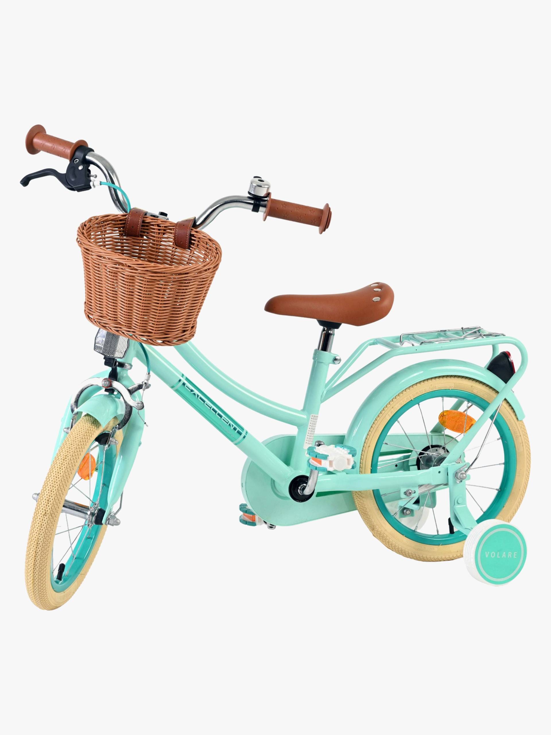 Volare Excellent Kinderfahrrad mit Korb 14 Zoll, Grün von Volare
