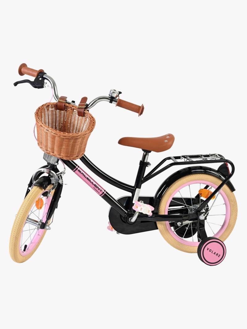 Volare Excellent Kinderfahrrad mit Korb 14 Zoll, Schwarz von Volare