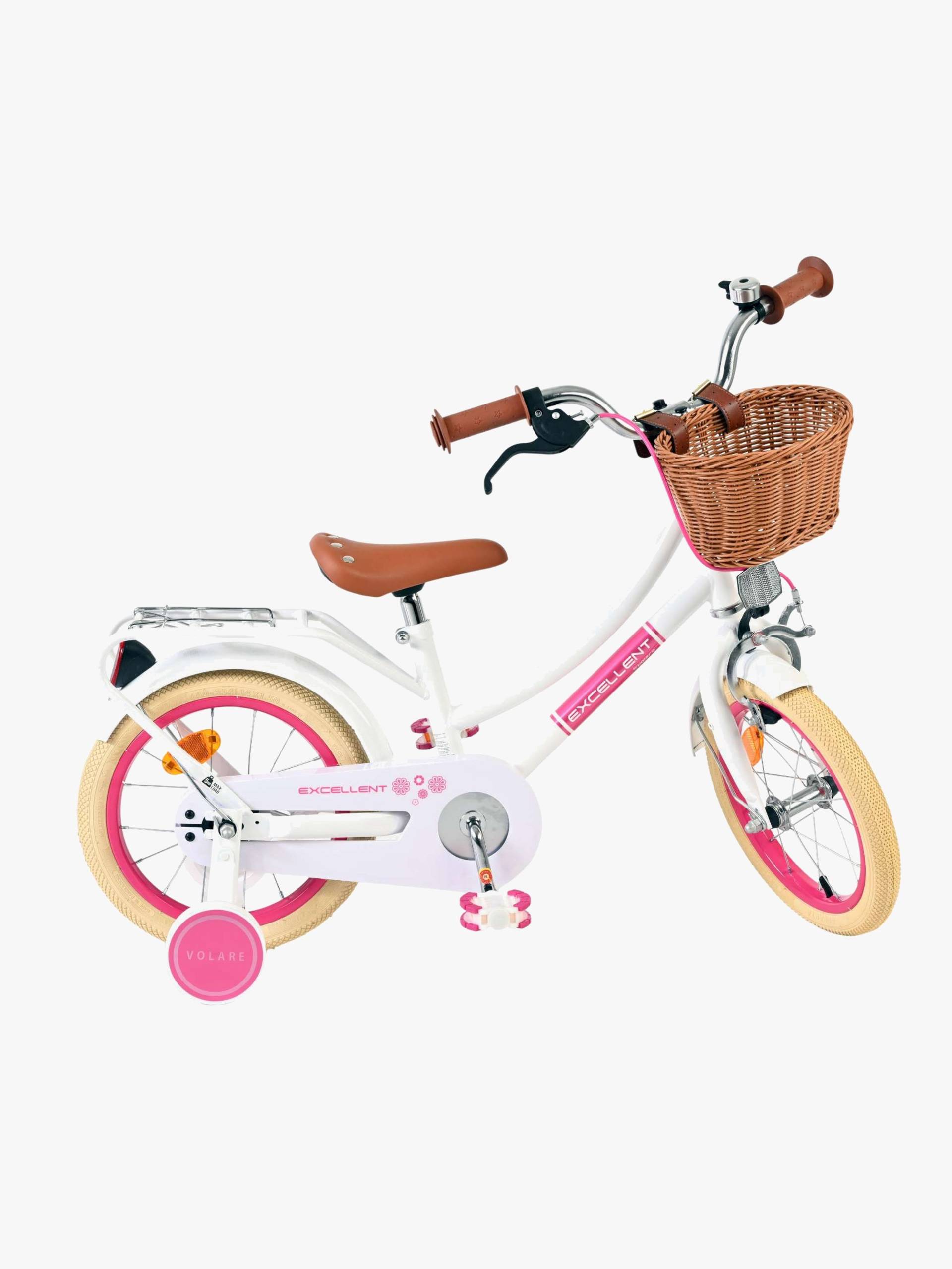 Volare Excellent Kinderfahrrad mit Korb 14 Zoll, Weiß von Volare