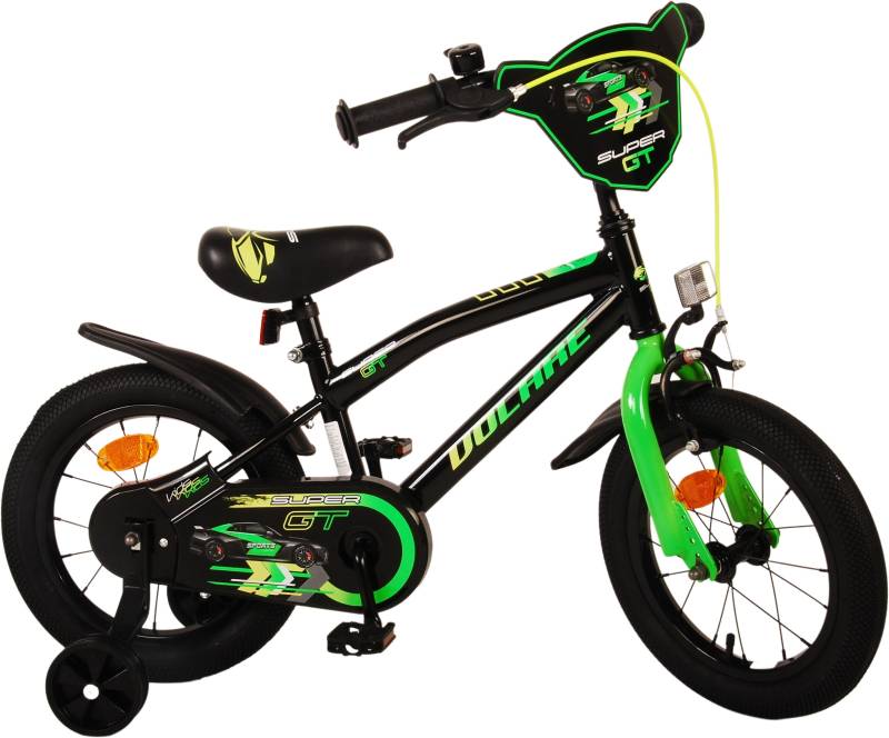 Volare Super Kinderfahrrad 14 Zoll, Grün/Schwarz von Volare
