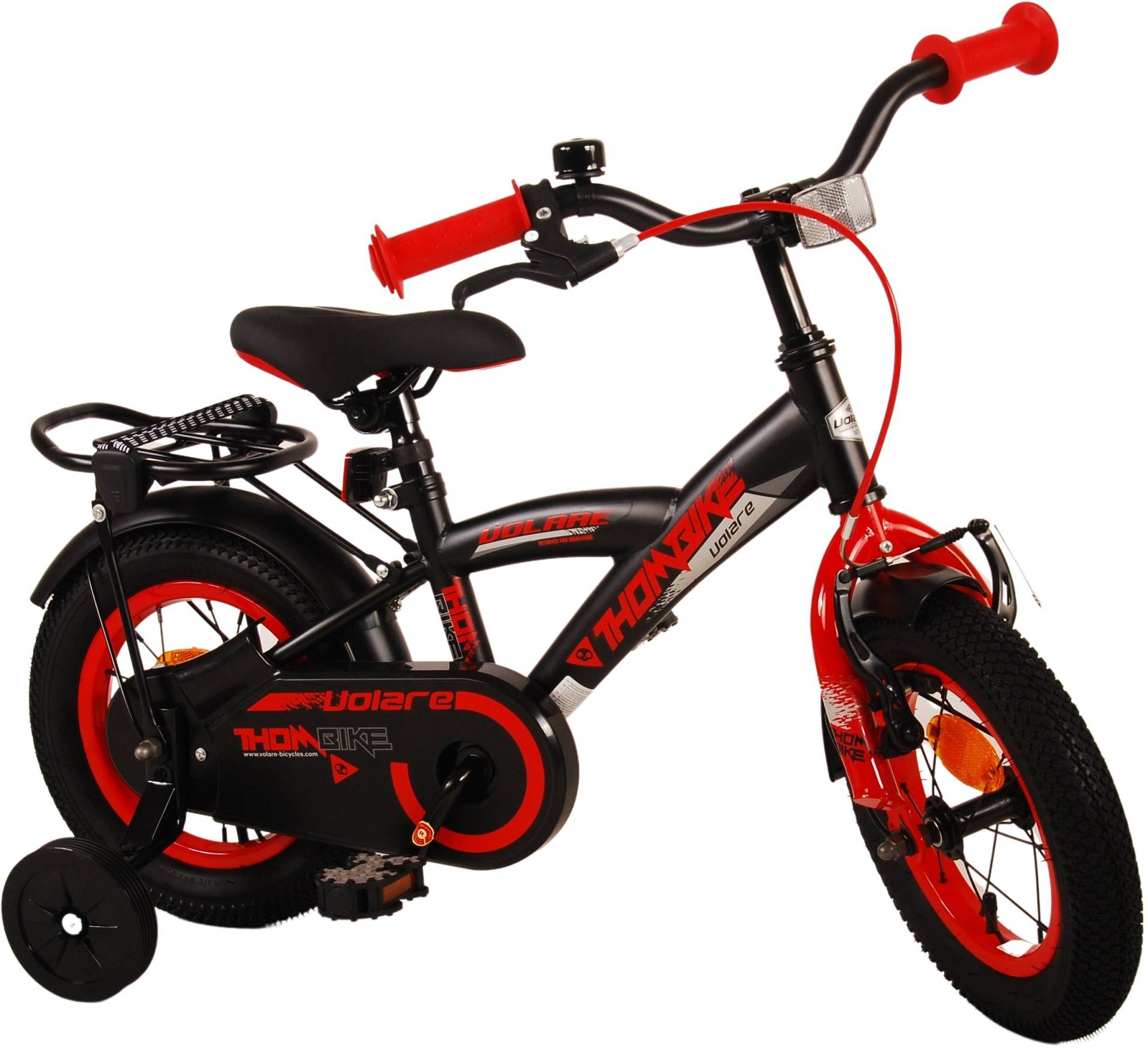Volare Thombike Kinderfahrrad 12 Zoll, Schwarz/Rot von Volare