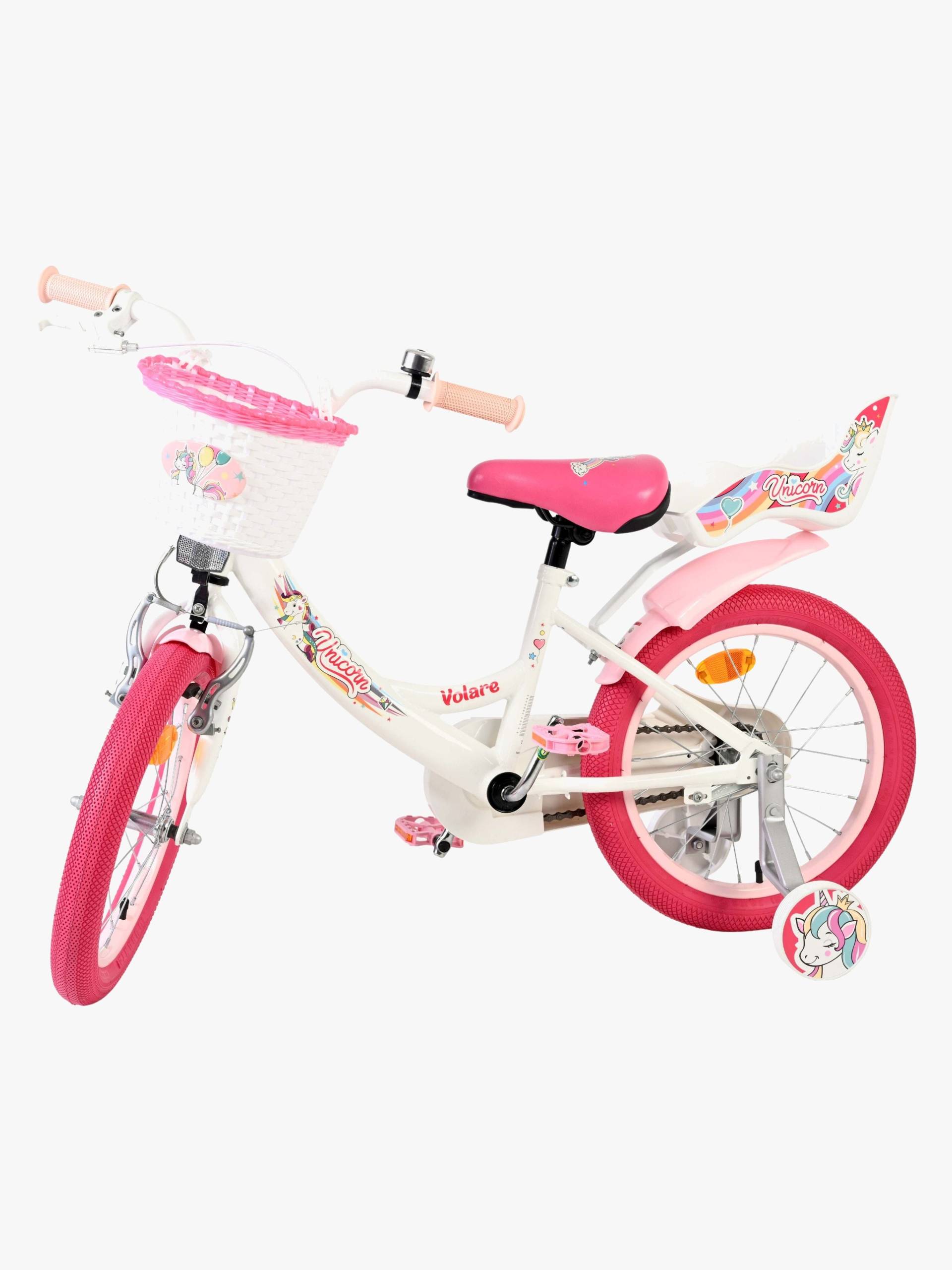 Volare Unicorn Kinderfahrrad 16 Zoll, Weiß von Volare