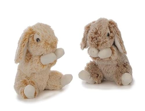 Volker Rasehorn Plüsch Hase ca. 16 cm, Kaninchen 2er Set, braun/grau/Hellbeige/Weiss/beige, Plüschtier, Kuscheltier, Stofftier von Volker Rasehorn