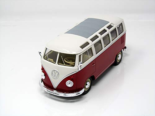 VW T1 Bus, rot/Weiss, 1962, Modellauto, Fertigmodell, Welly 1:24 von VW