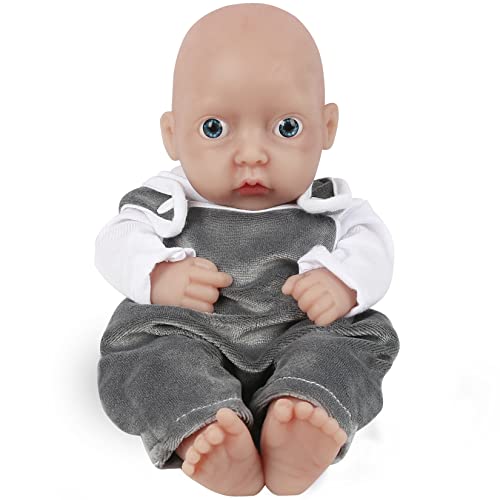 Vollence 28 cm Vollsilikon Babypuppes, Nicht Vinyl Puppen, Realistische Reborn Babypuppe, Ganzkörper Silikon Baby Puppen, Lebensechte Baby Doll - Junge von Vollence