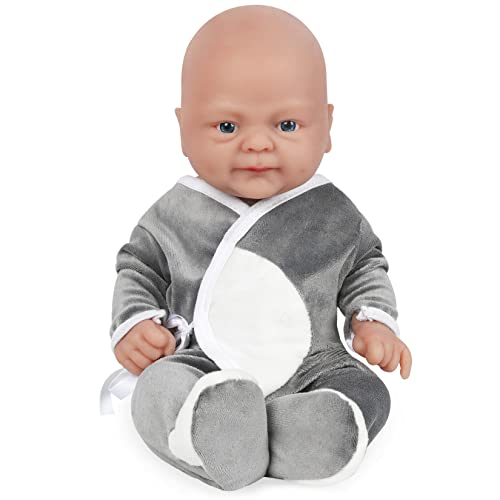 Vollence 36 cm Ganzkörper Silikon Reborn Babypuppe Junge,Vollsilikon Babypuppes, Lebensechte Reborn Babypuppen,Echte realistische Baby Puppe,Kinderpuppe Baby Doll von Vollence