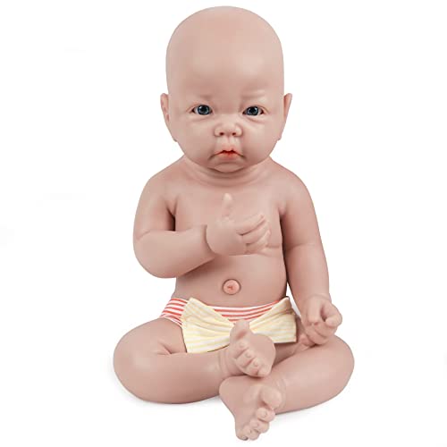 Vollence 43 cm Vollsilikon Babypuppes, Nicht Vinyl Puppen,Realistische Reborn Baby Doll, Echte Baby Dolls, Lebensechte Baby Doll, Neugeborene Baby Dolls - Mädchen von Vollence